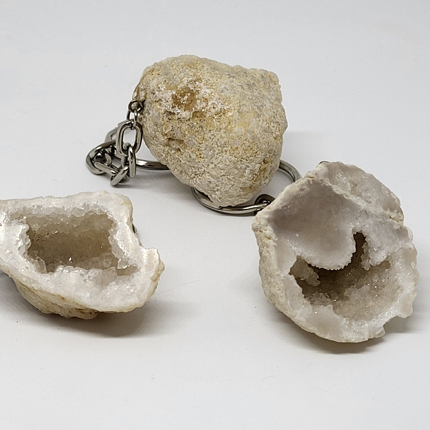 Quartz Geode Keychain