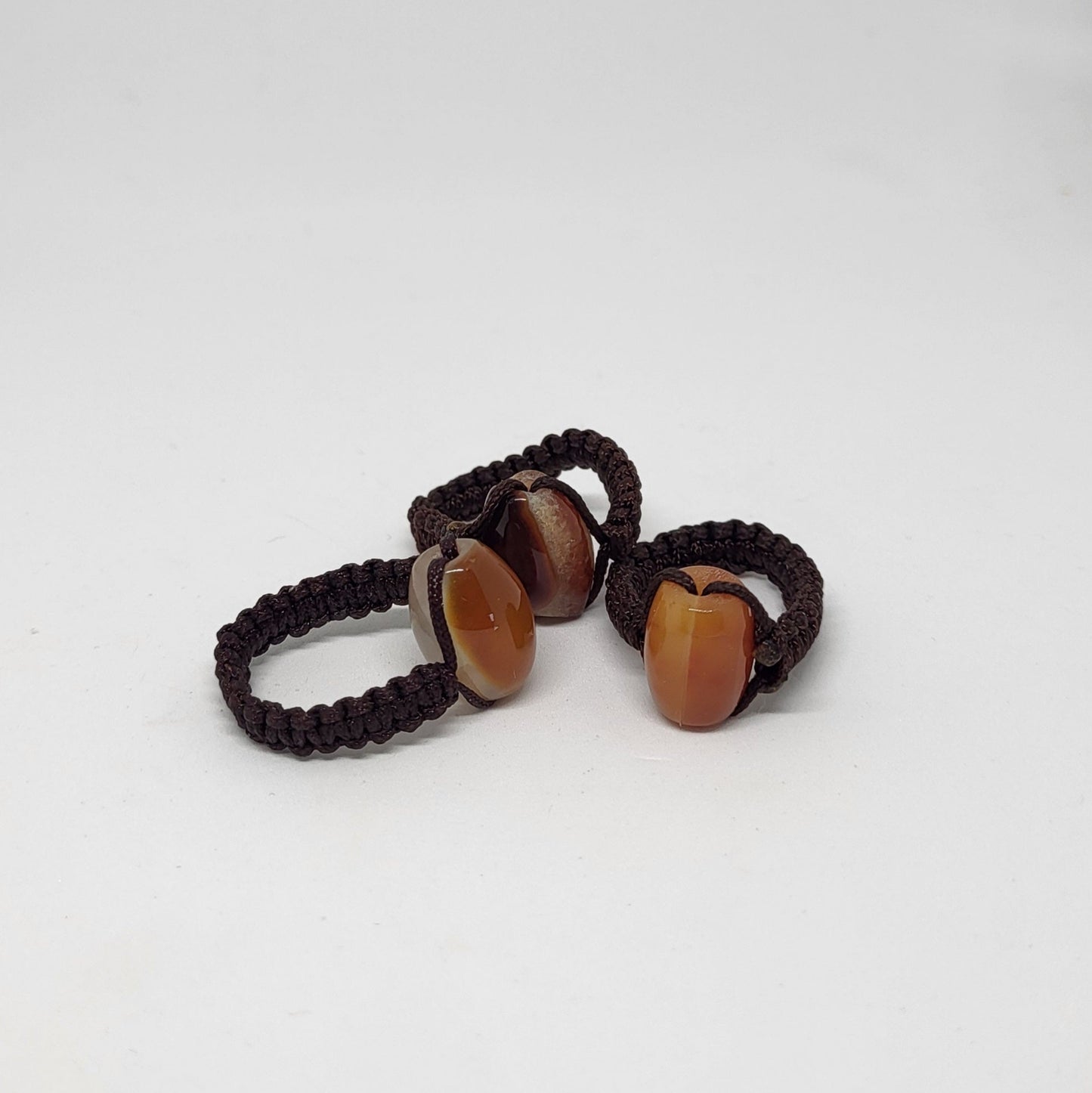 Carnelian Macrame Ring