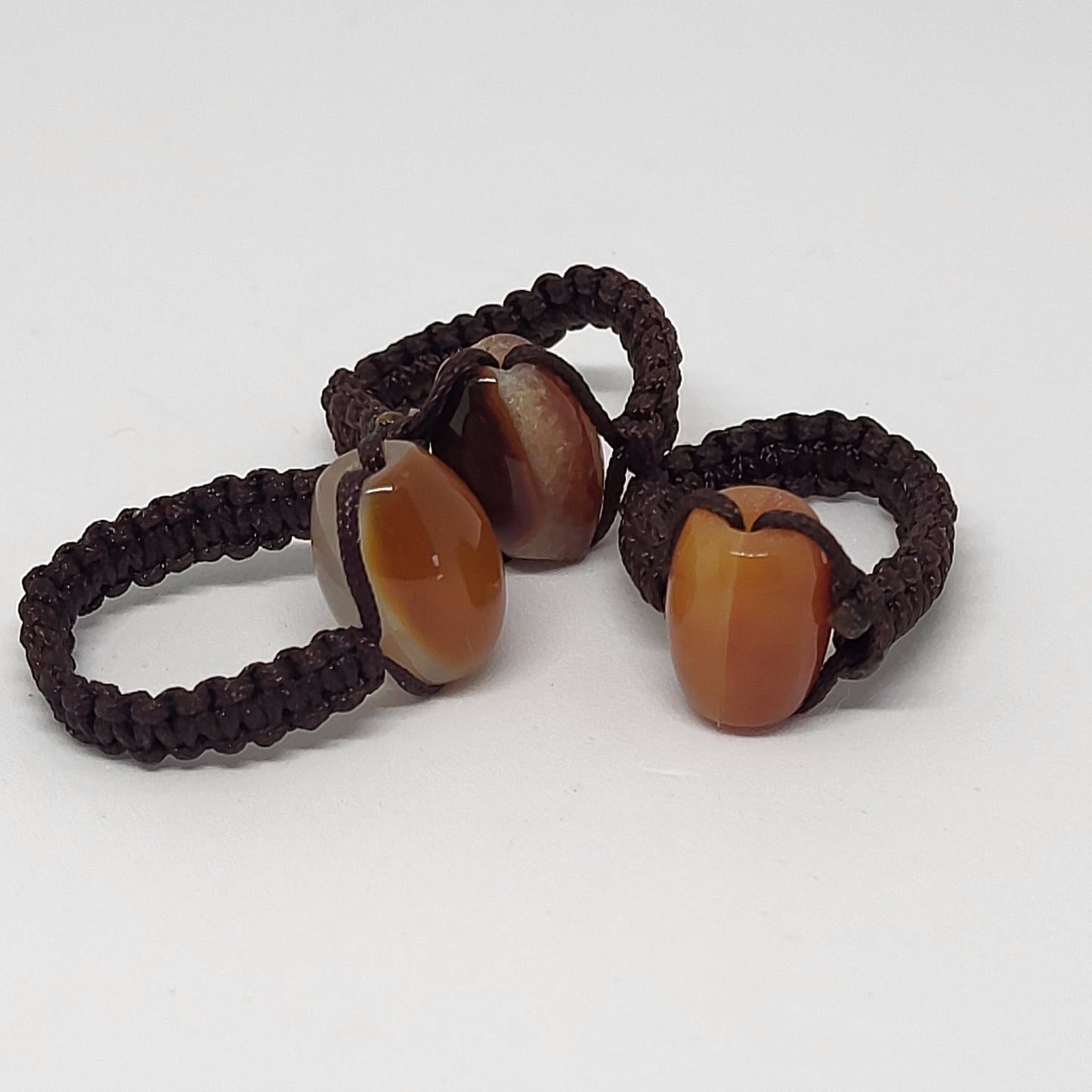 Carnelian Macrame Ring