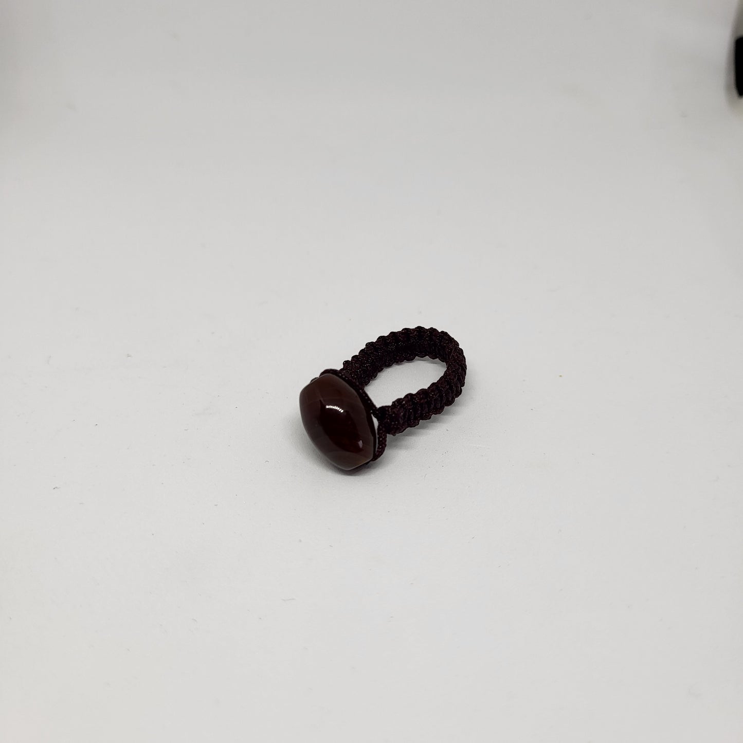 Carnelian Macrame Ring