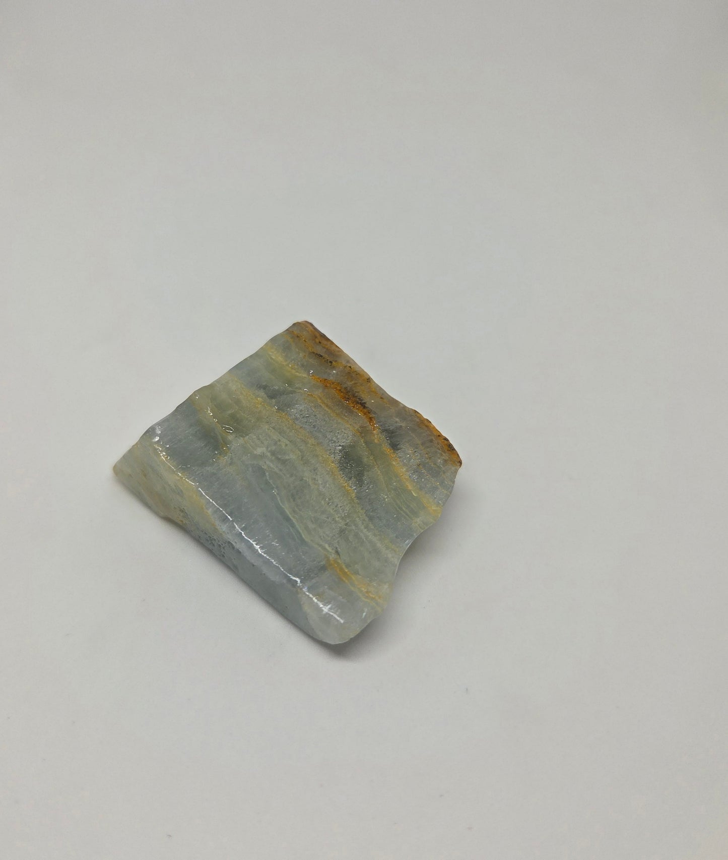 Aquatine Lemurian Calcite Displaying Translucent Golden Layers