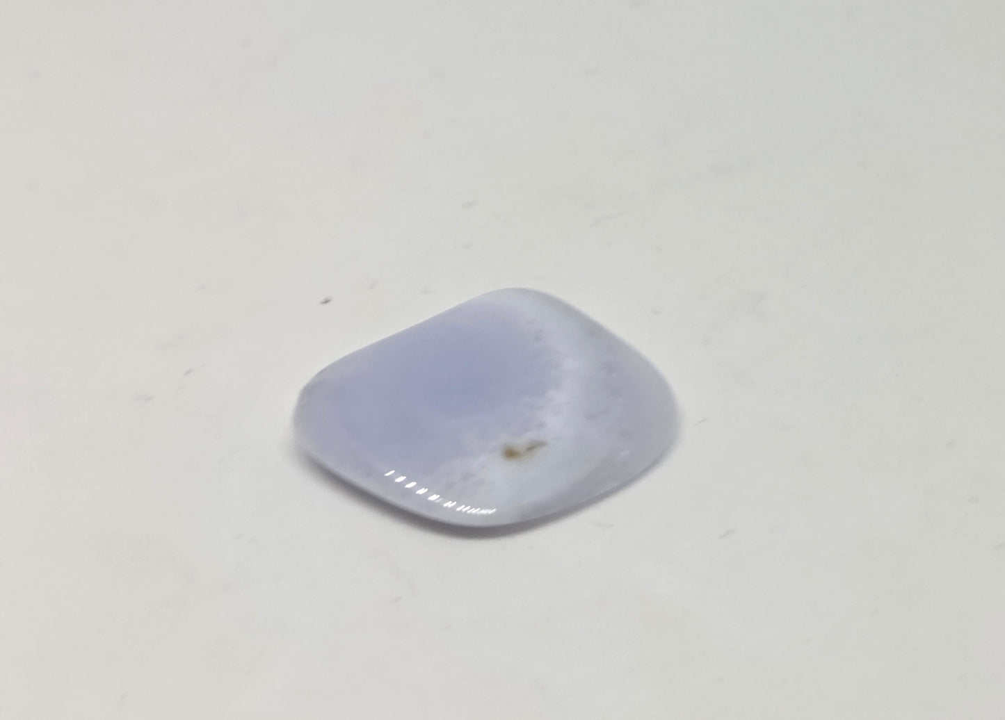 Blue Laced Agate Healing Stone close up side view