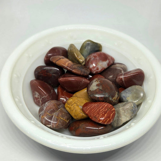 Various colors of Grade A Brazilian Jasper tumbles