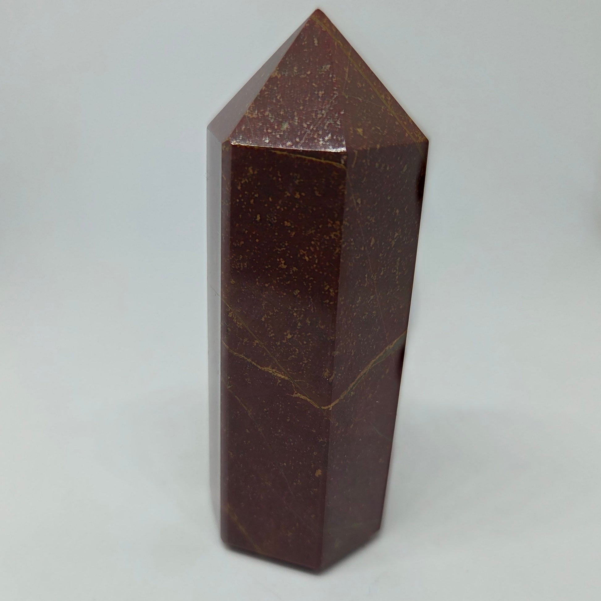 Brecciated Jasper Energy Crystal close up standing upright