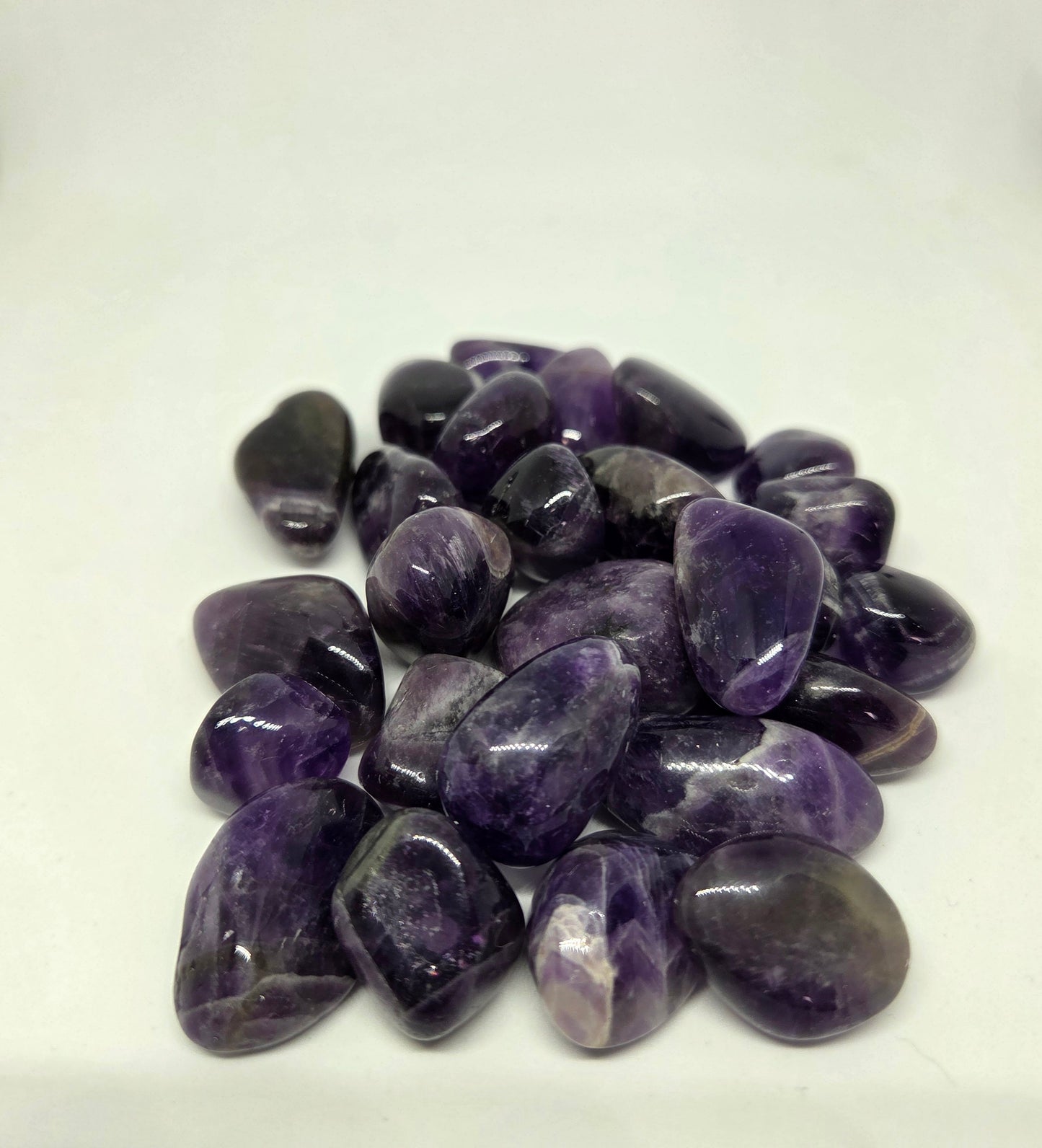 Purple tumbled stones.