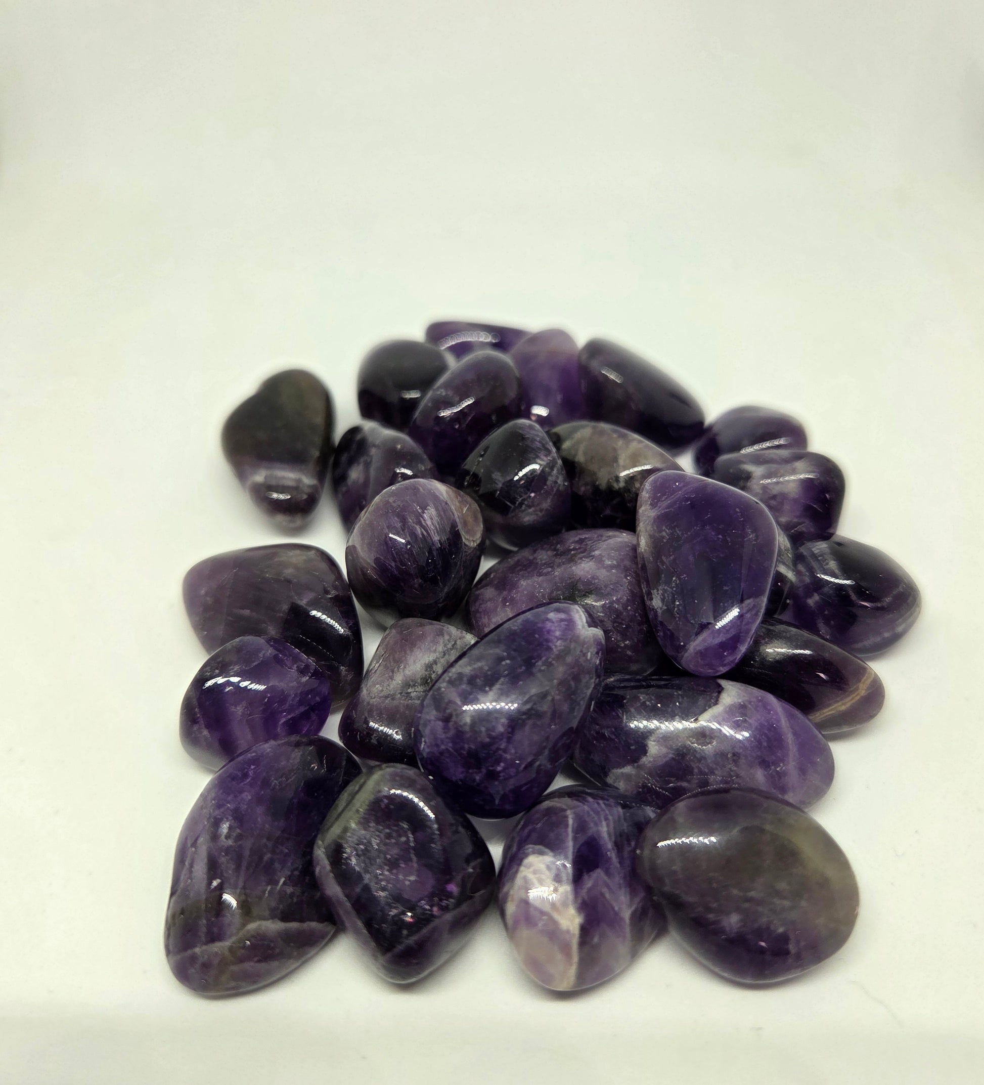 Purple tumbled stones.