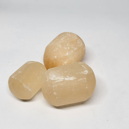 Polished Peach Selenite stones