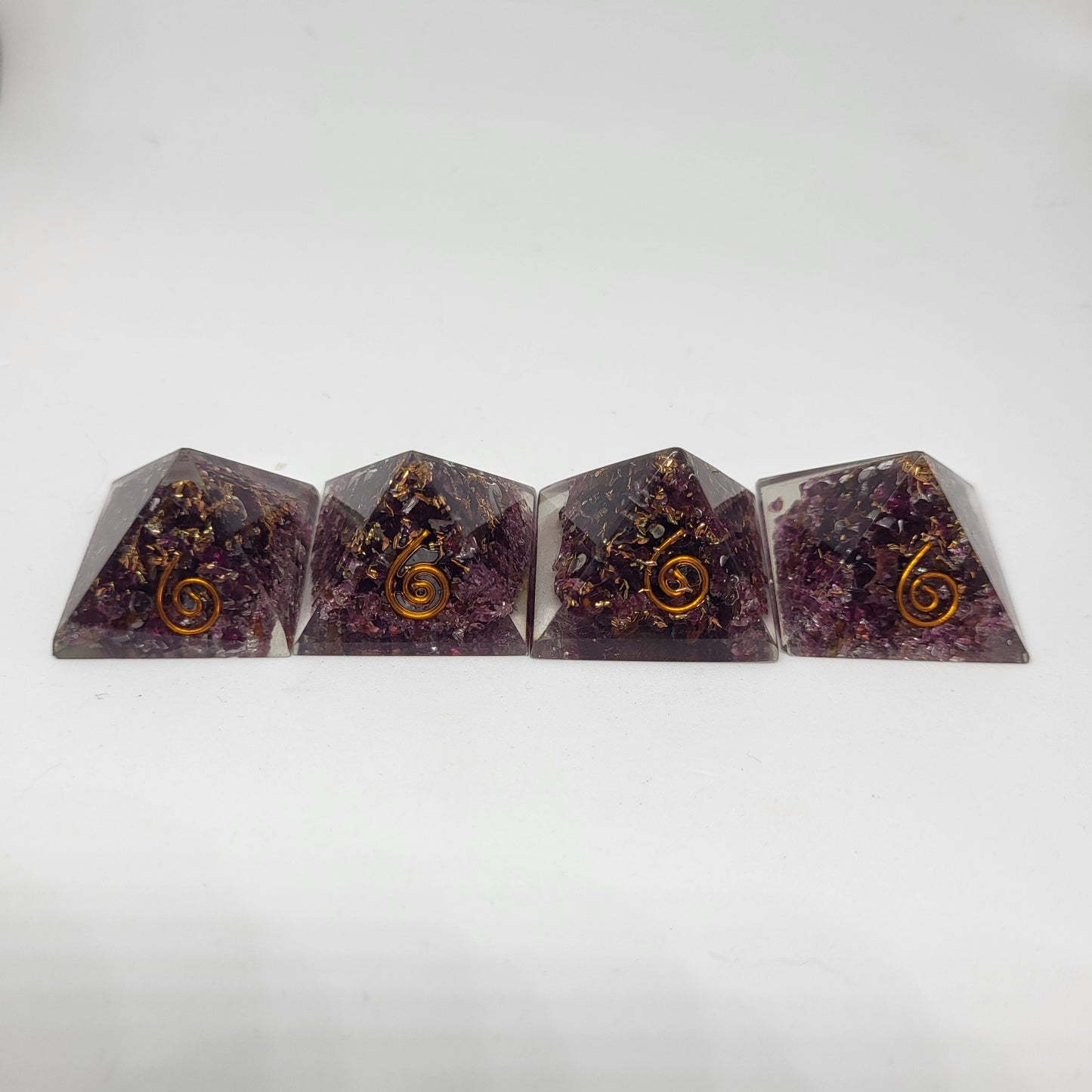 Garnet Orgonite Mini Pyramids for Meditation and Energy Work"