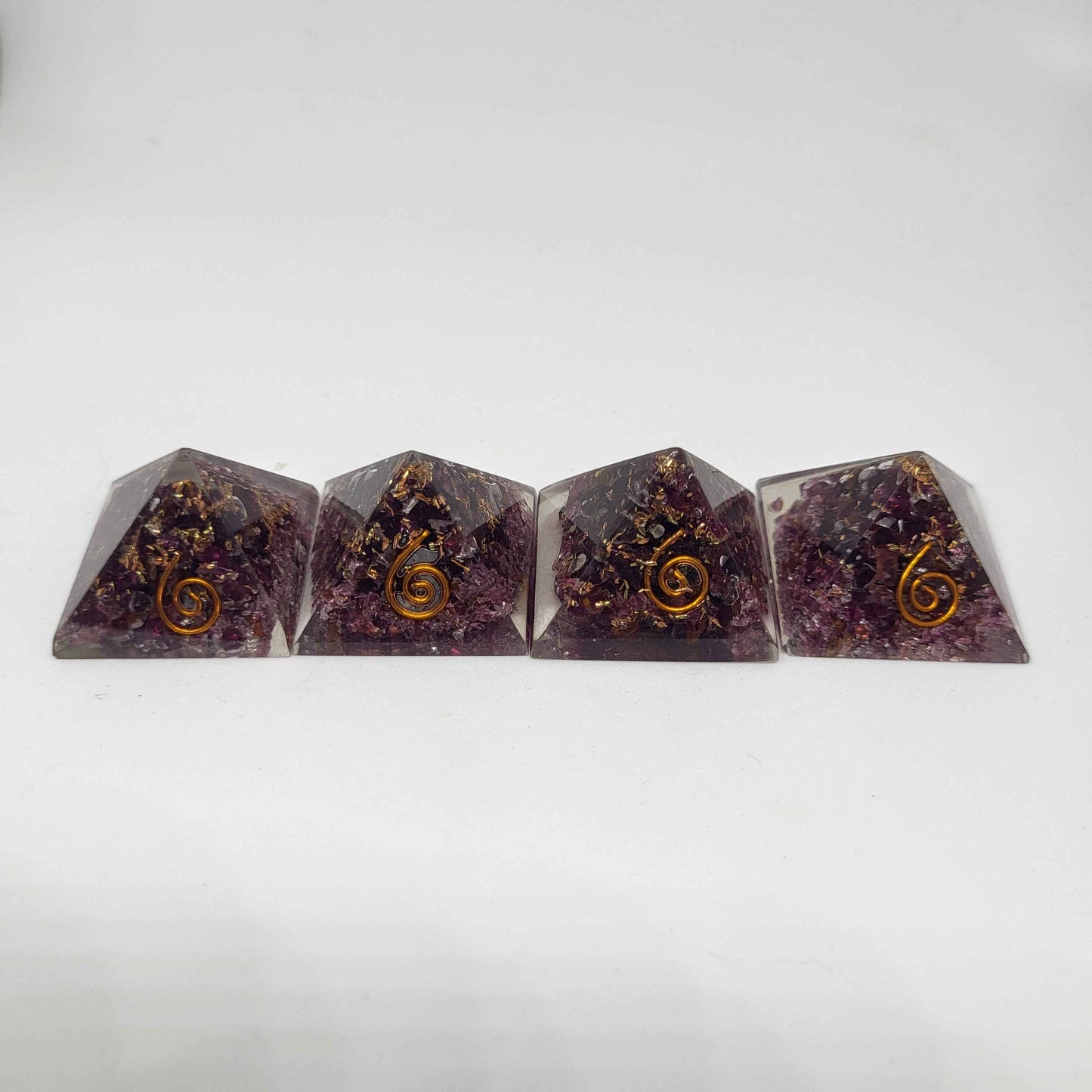 Garnet and Orgonite Energy Mini Pyramid - Earth's Connections by Tamara
