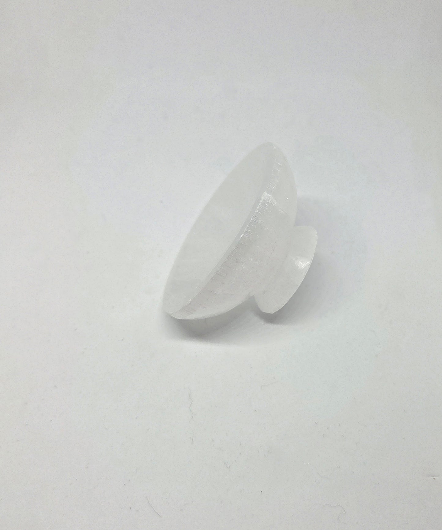 Hand-Carved Moroccan Selenite Bowl with Attached Base