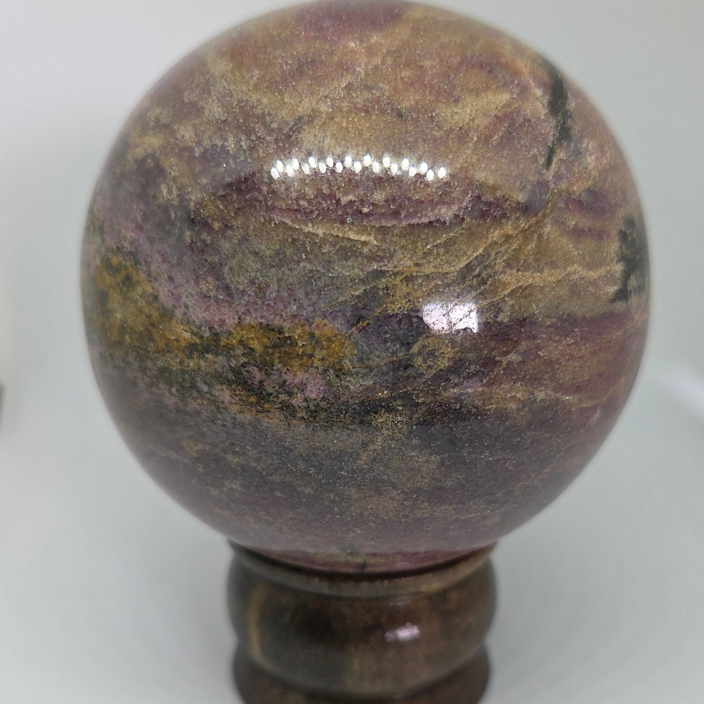 Rhodonite Sphere for Forgiveness and Emotional Balance