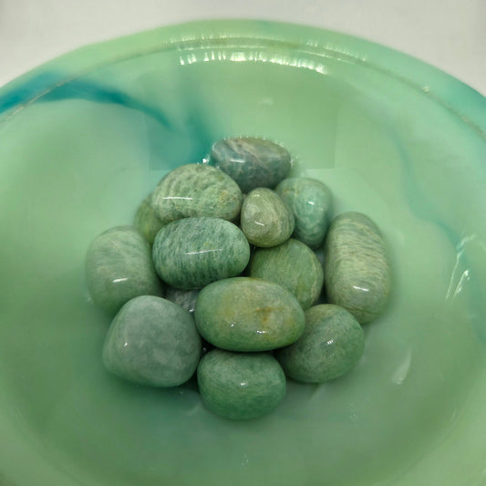 Amazonite Energy Crystals Tumbles, multiple items, close up
