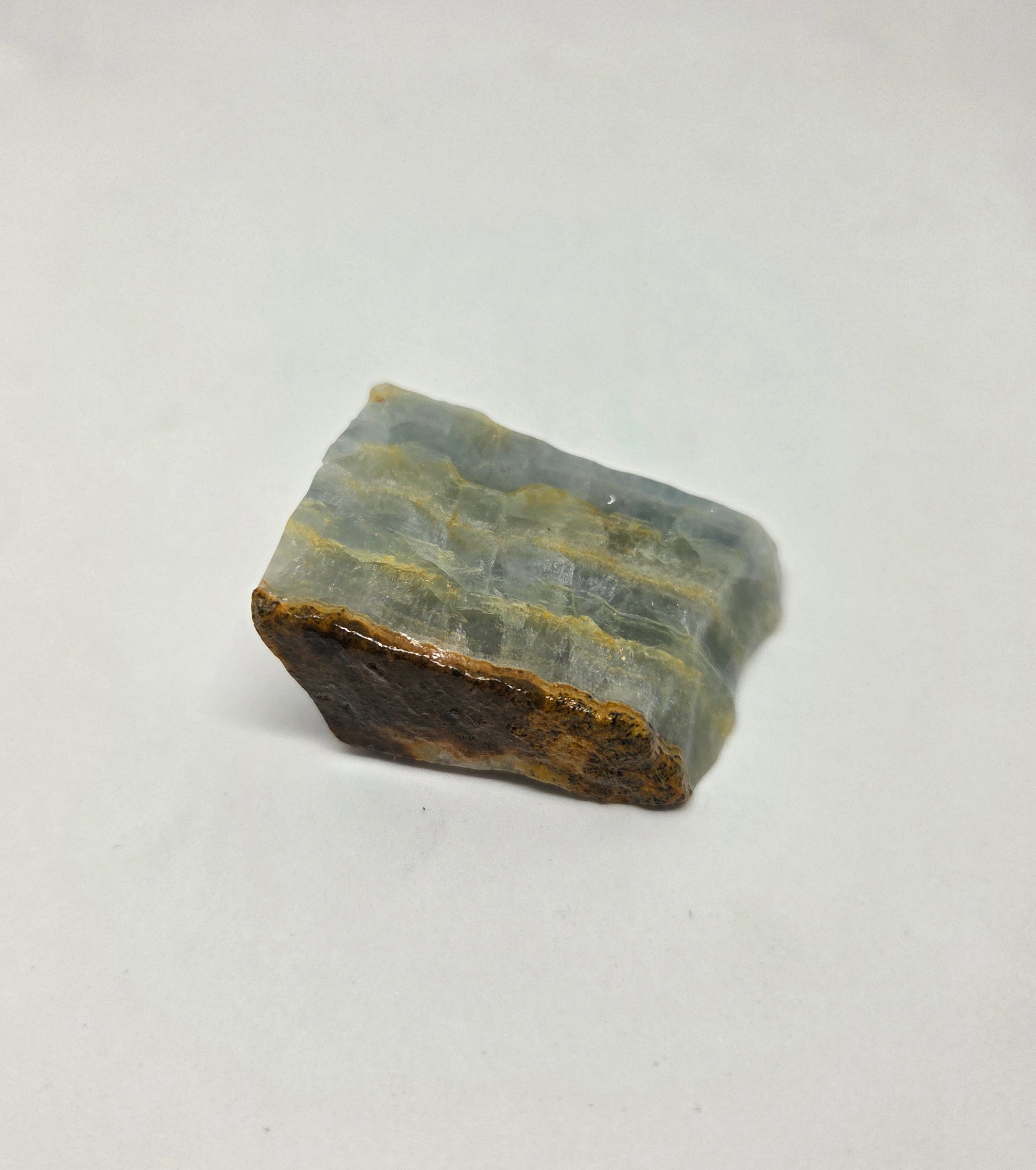 Aquatine Lemurian Calcite Showing Blue-Green Layered Banding