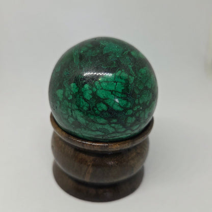 Malachite healing stone sphere