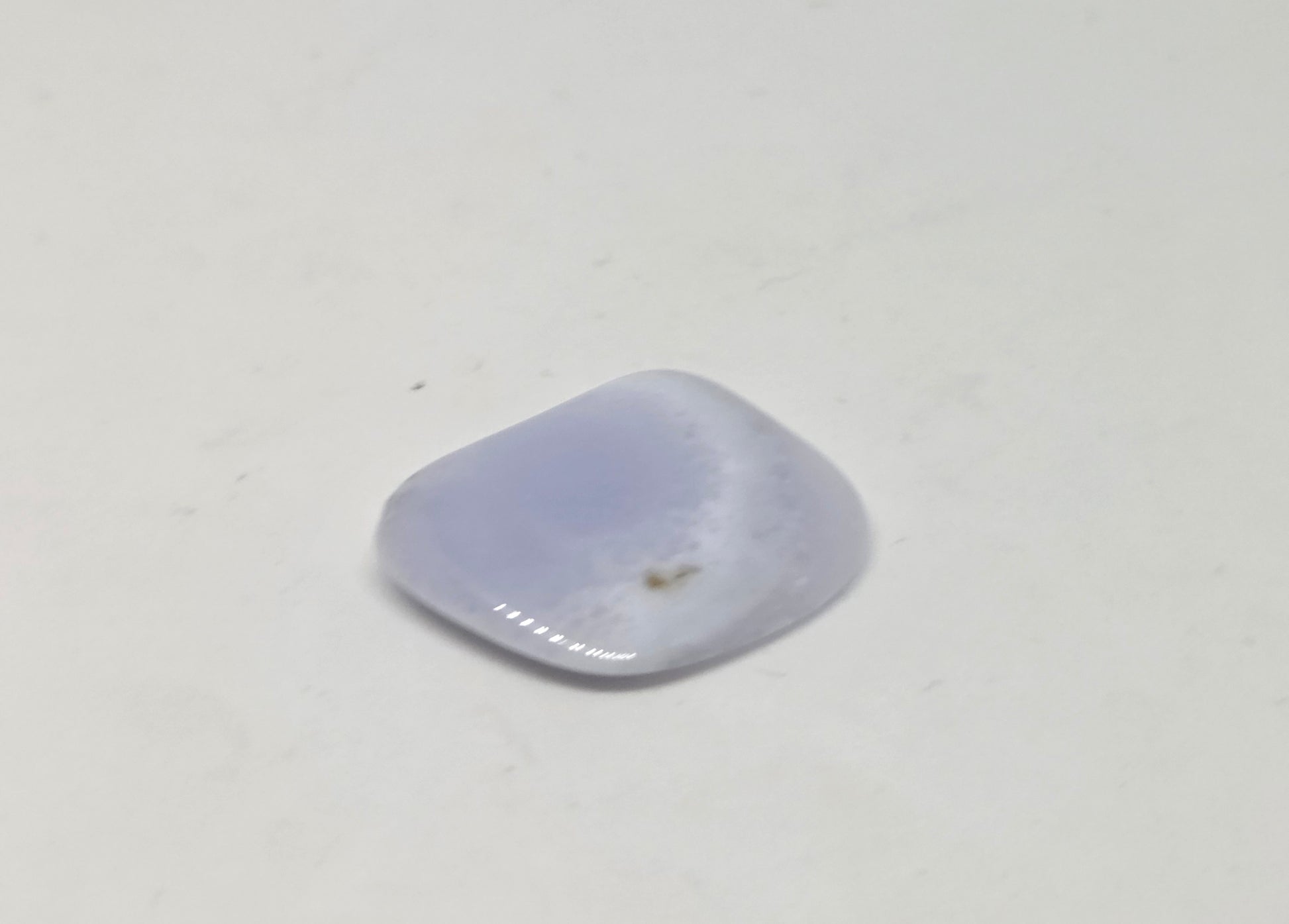 Blue Laced Agate Healing Stone close up side view