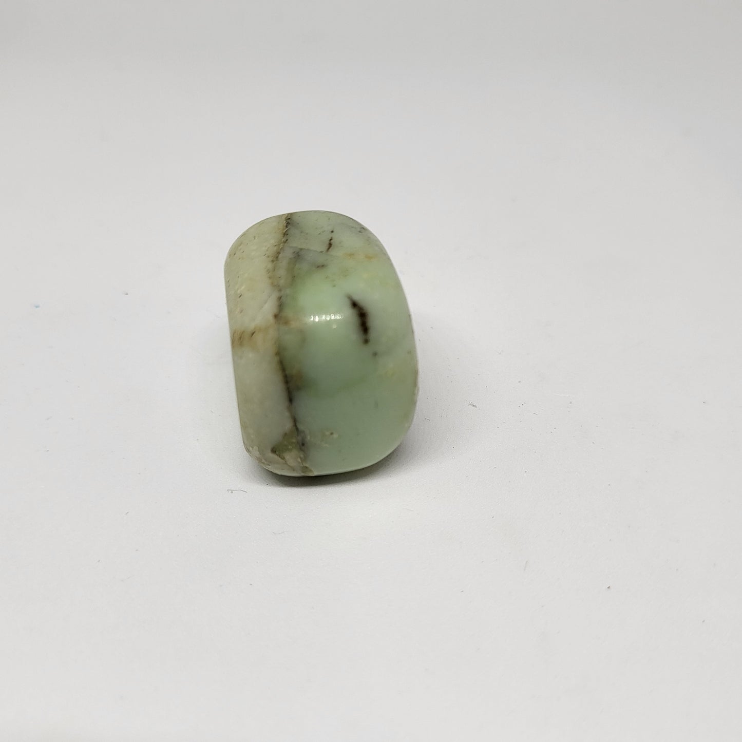 Chrysoprase healing stone tumble standing upright