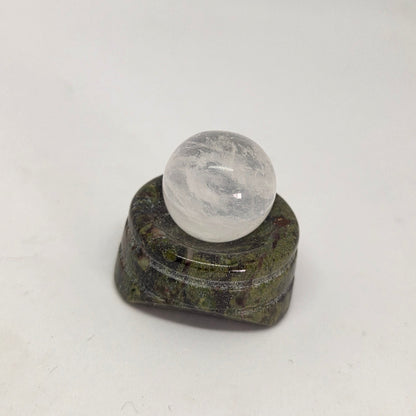 Crystal quartz crystal energy sphere close up view