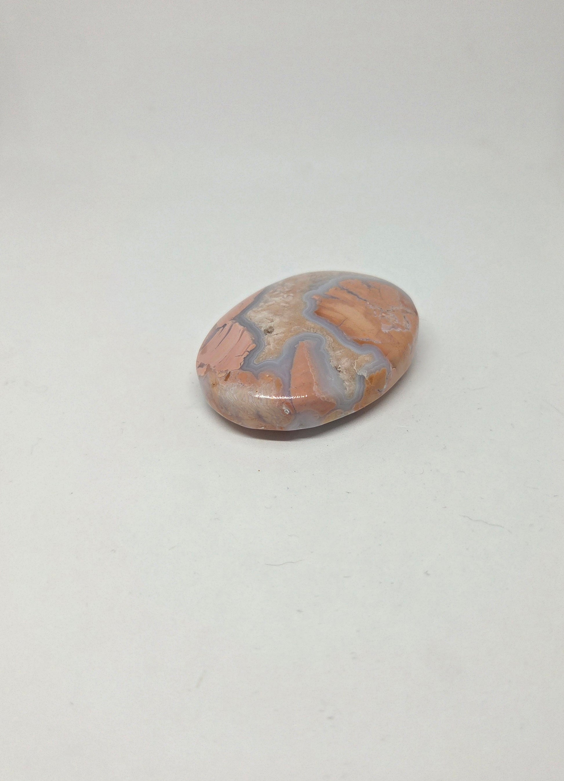 Cotton Candy Agate Palm with pink and white swirls