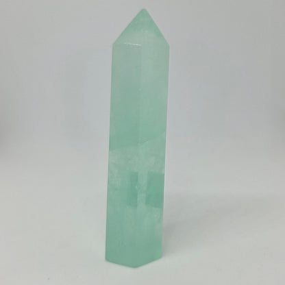 Green Fluorite Tower Healing Crystal standing upright