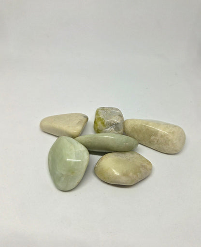 Medium Size Serpentine Healing Stone Tumble, close up