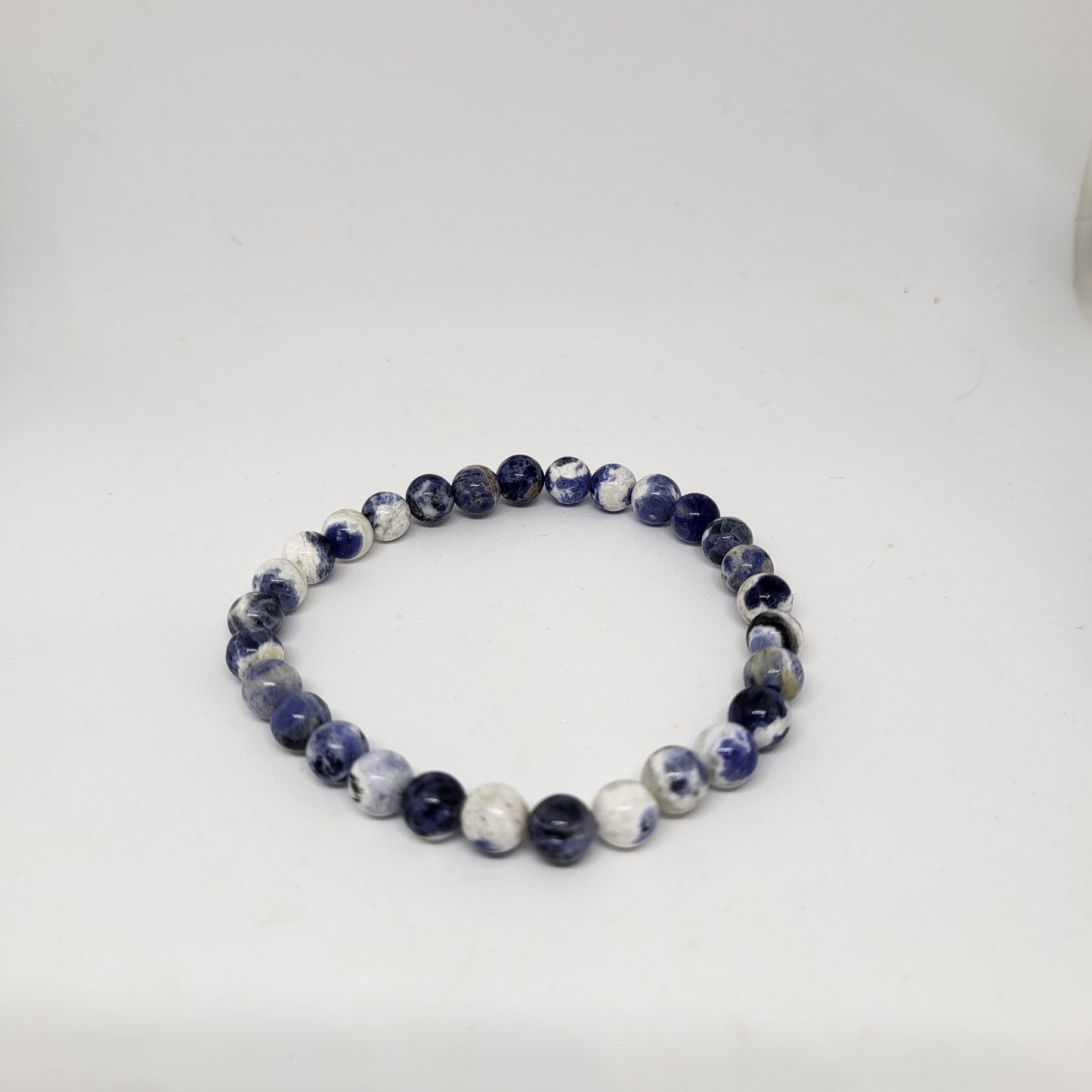 Sodalite Beaded Bracelet for Throat Chakra and Emotional Balance