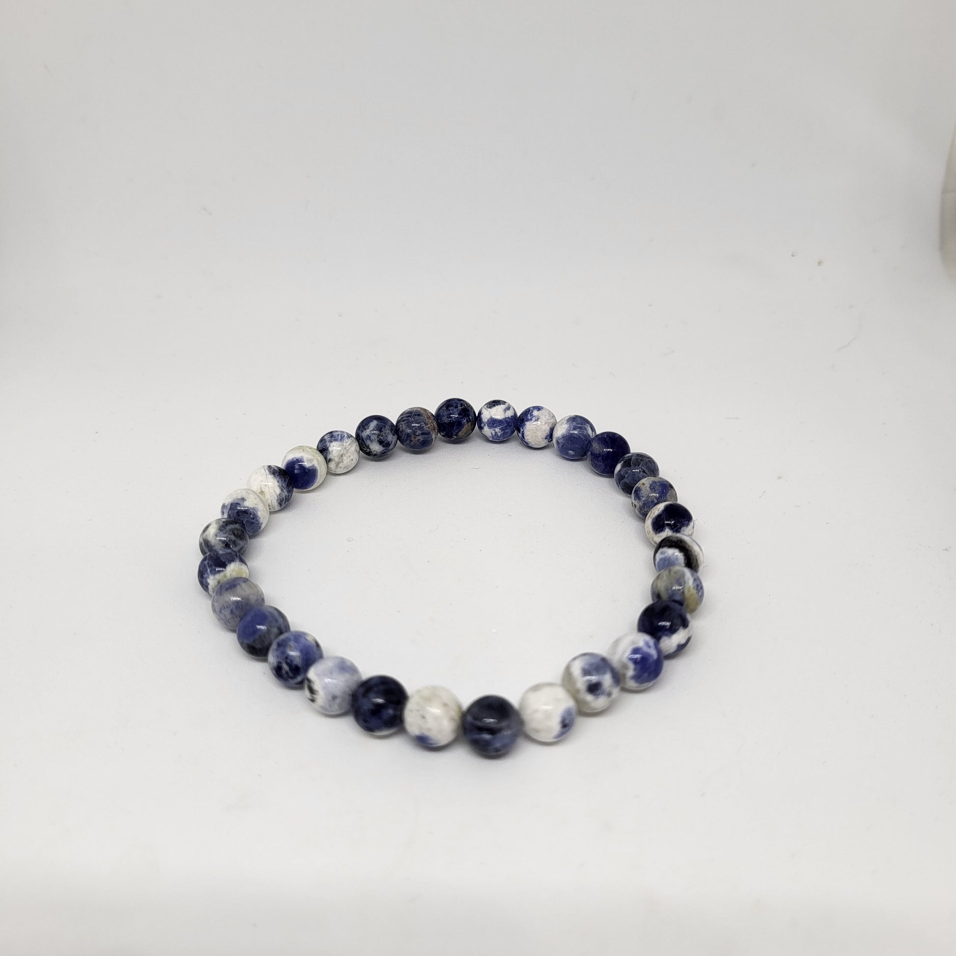 Sodalite Beaded Bracelet for Throat Chakra and Emotional Balance