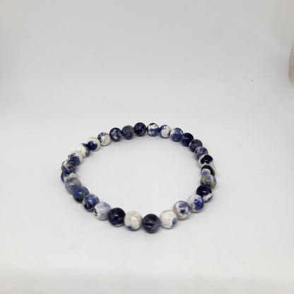 Sodalite Beaded Bracelet for Throat Chakra and Emotional Balance