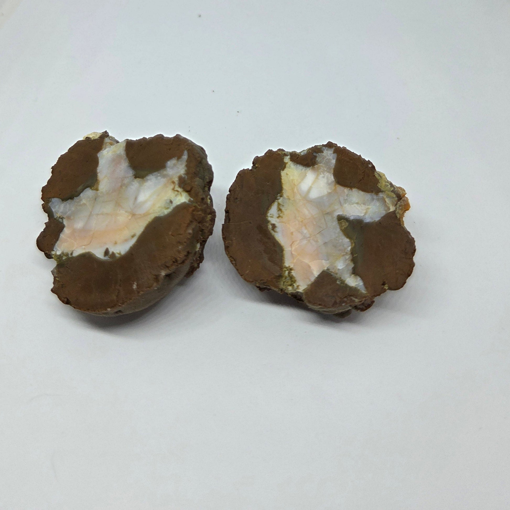 Agate Quartz Geode Interior with Natural Opal Crystals