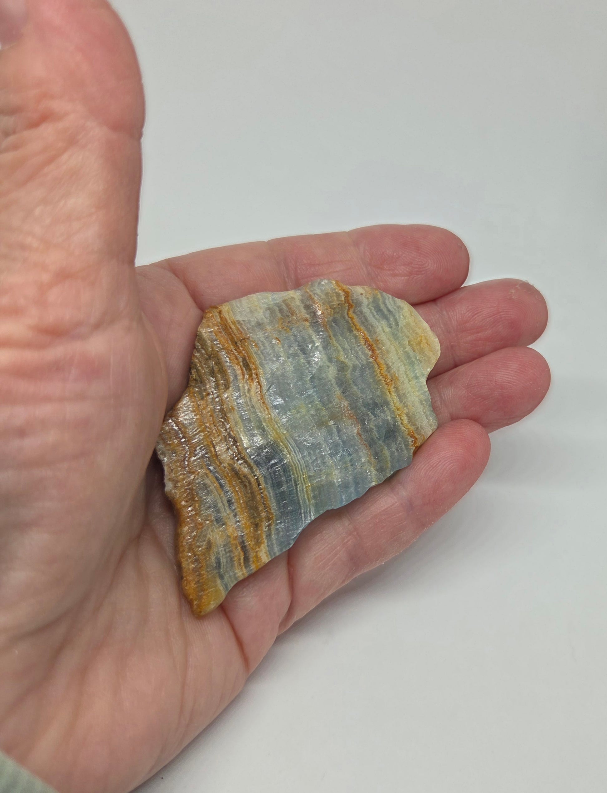 Rare Aquatine Lemurian Calcite Slice for Spiritual Connection