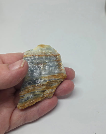 Aquatine Lemurian Calcite Slice Showing Exceptional Translucency