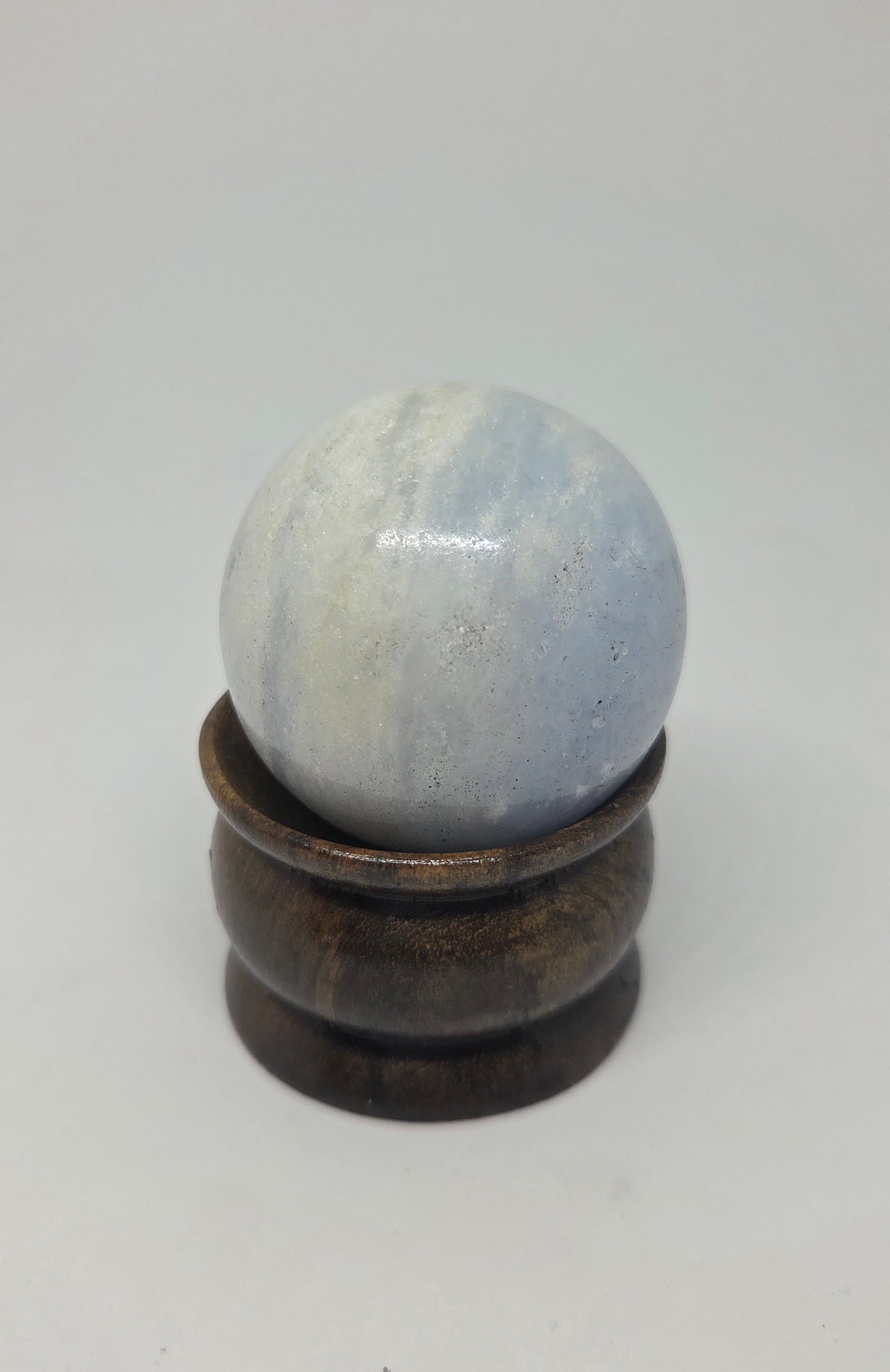 Blue Calcite Sphere for Calm and Clear Communication
