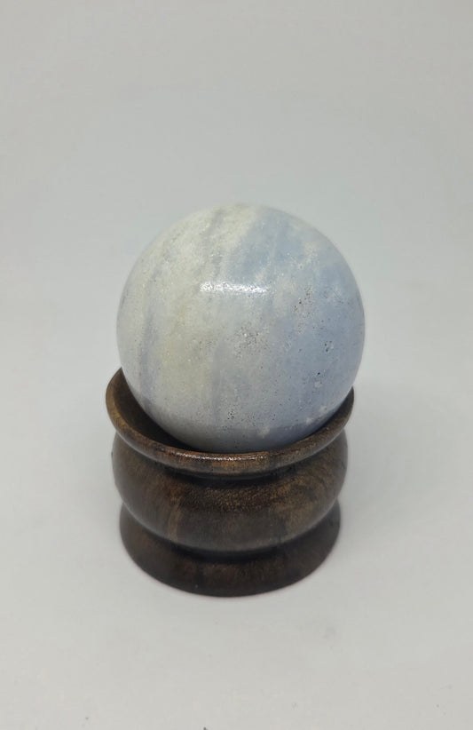 Blue Calcite Sphere for Calm and Clear Communication