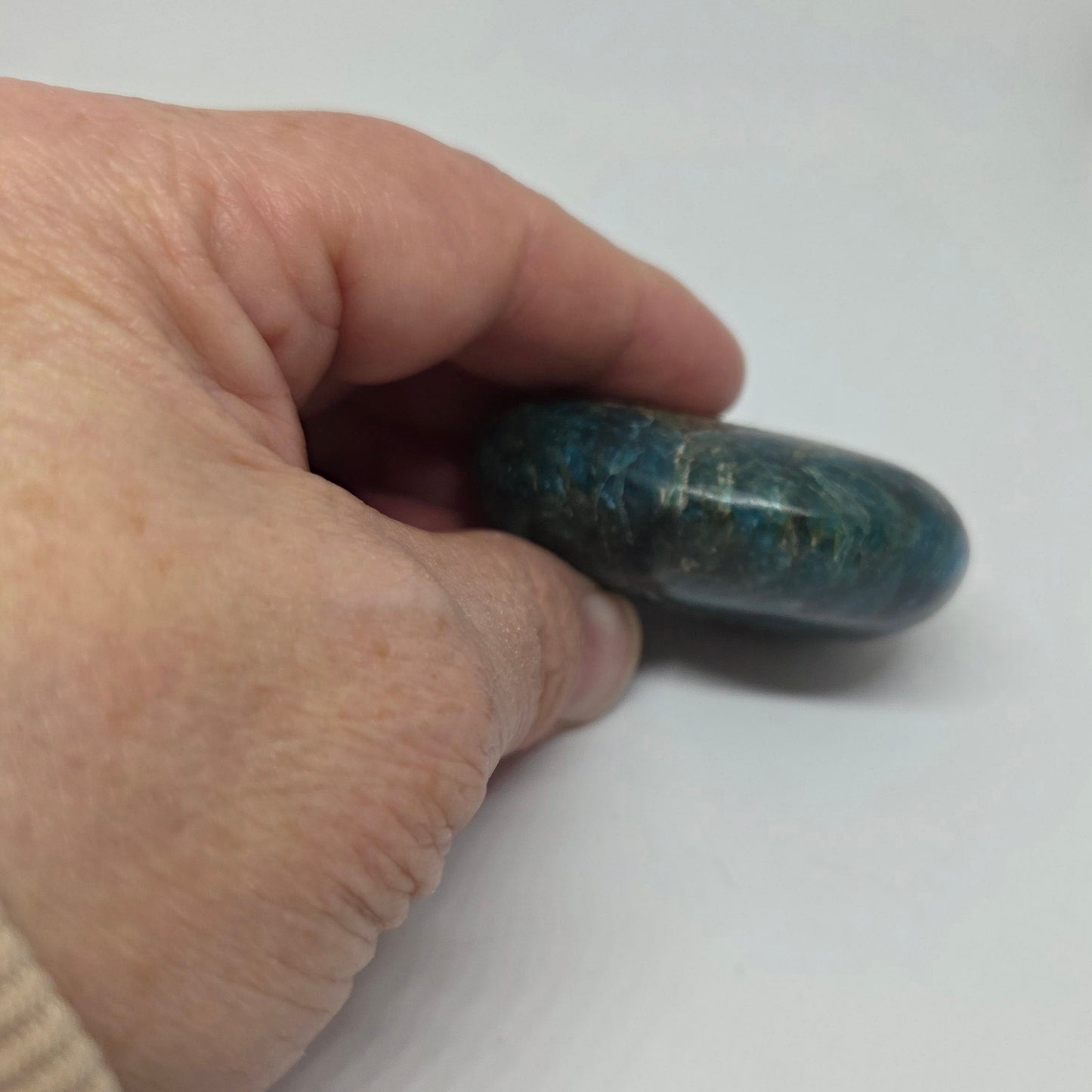  Dark Blue Apatite Palm Stone for Meditation and Clarity