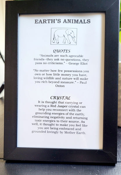 Feng Shui Elephant Frame with Red Jasper Crystal for Good Fortune