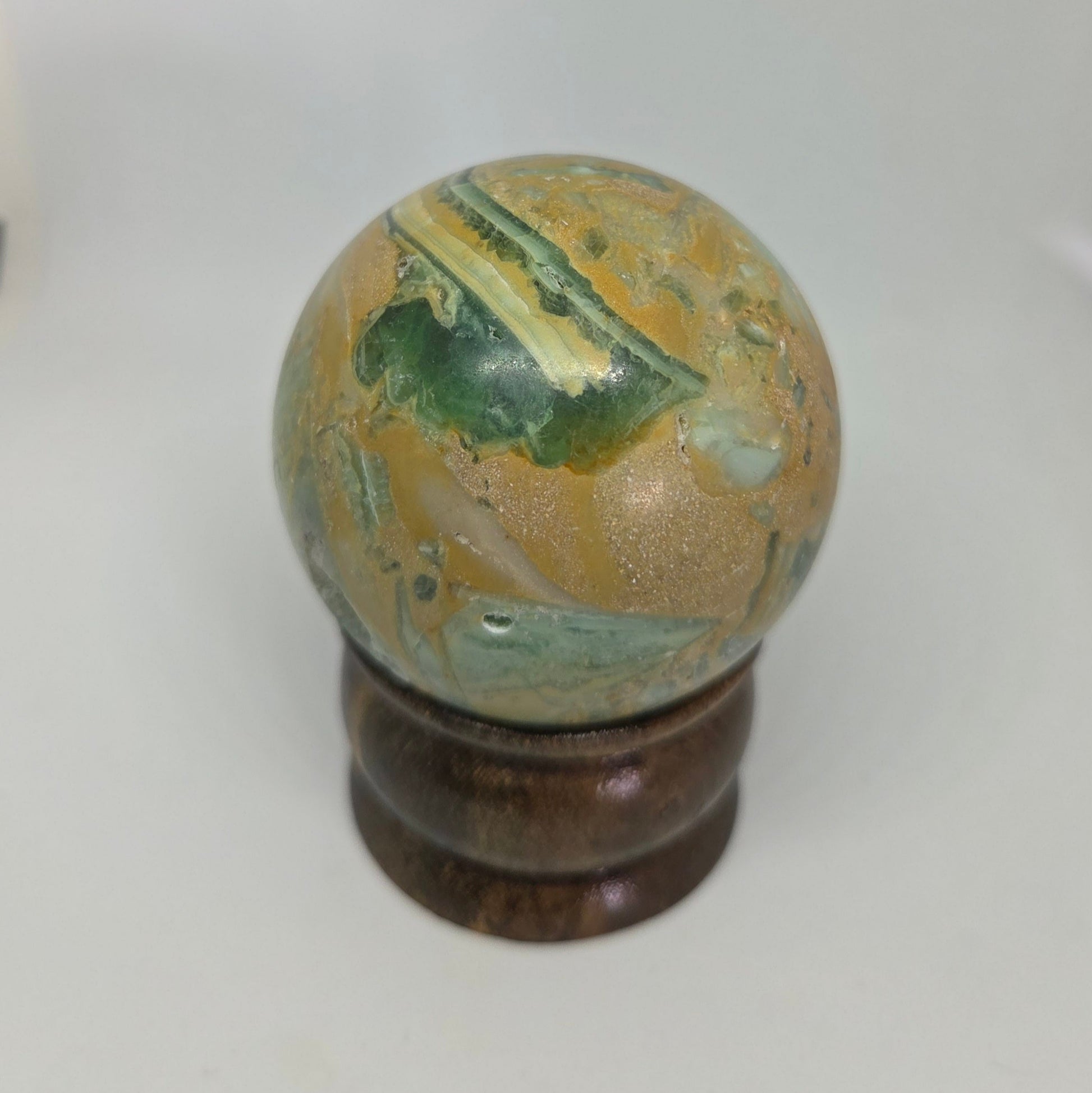 Fluorite Sphere for Third Eye and Throat Chakra
