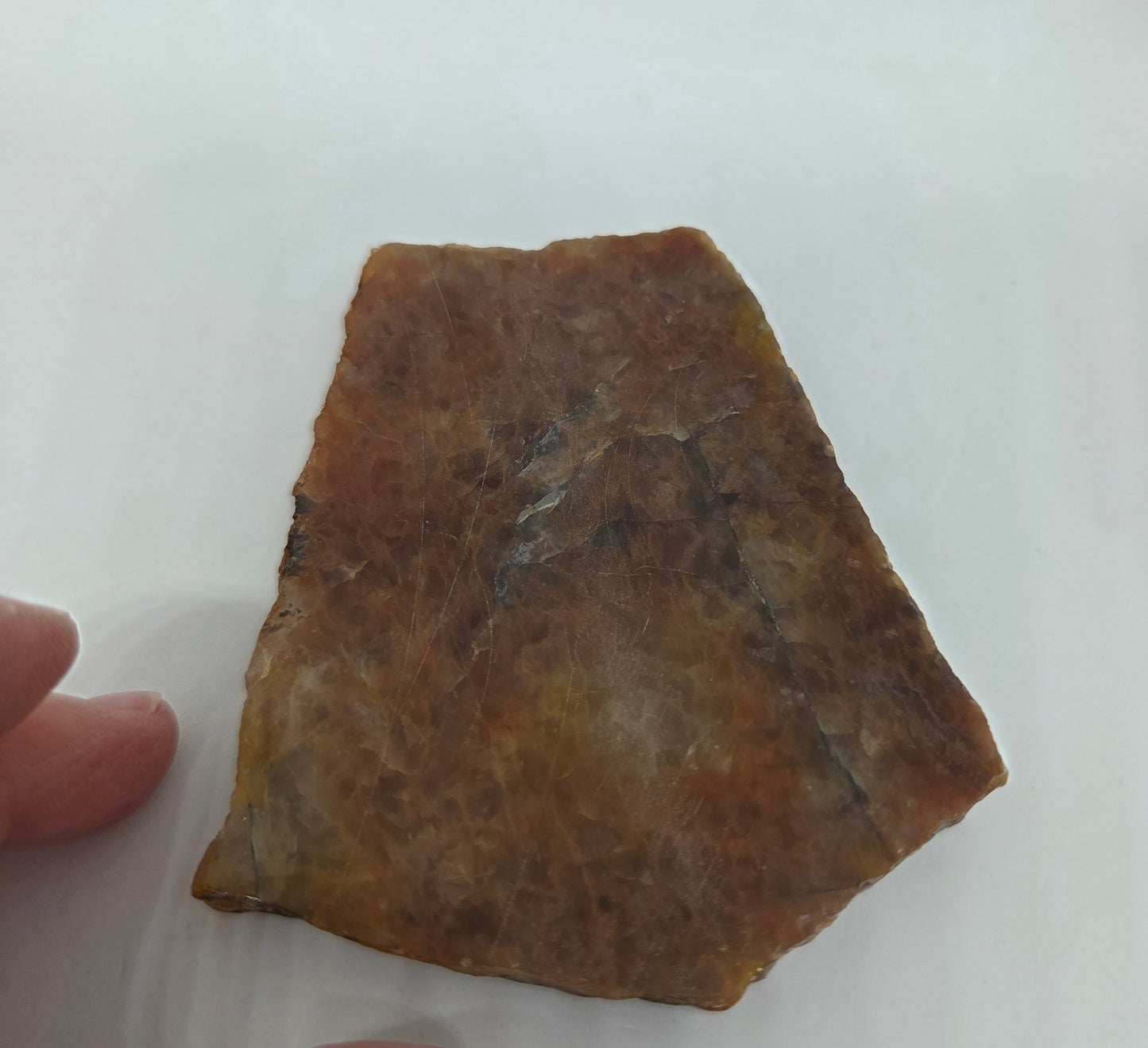 Himalayan Quartz Slab Natural Raw Side Amber Brown