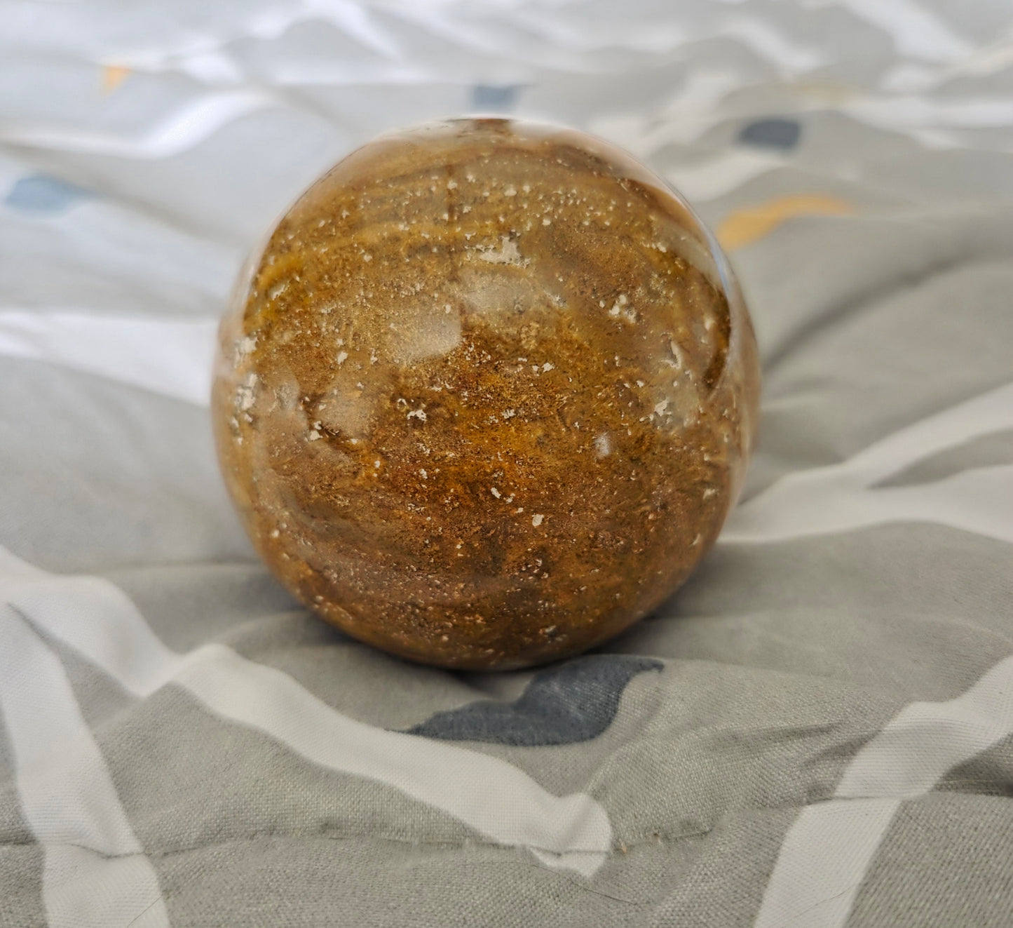 Ocean Jasper Sphere for Emotional Balance and Heart Healing