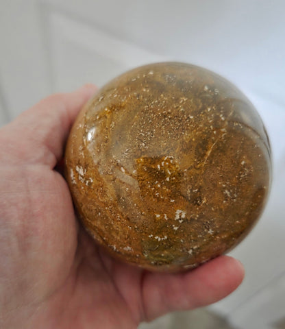 Ocean Jasper Sphere for Emotional Balance and Heart Healing