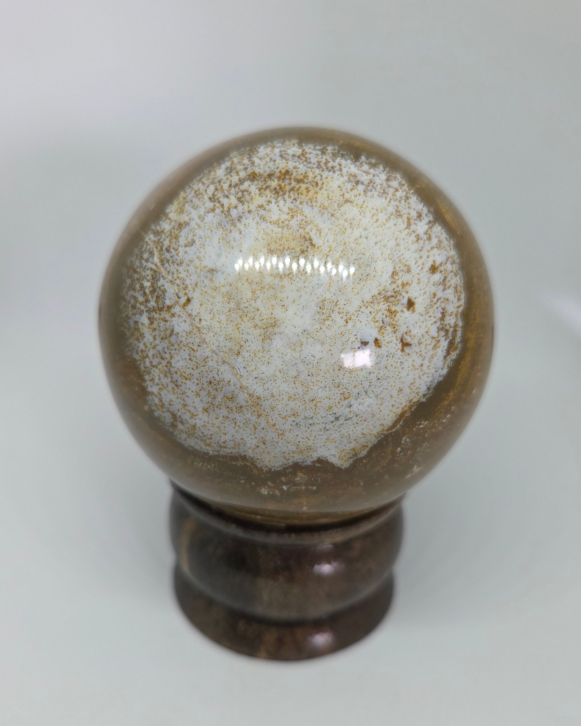 Ocean Jasper Sphere Showing Natural Orbicular Patterns