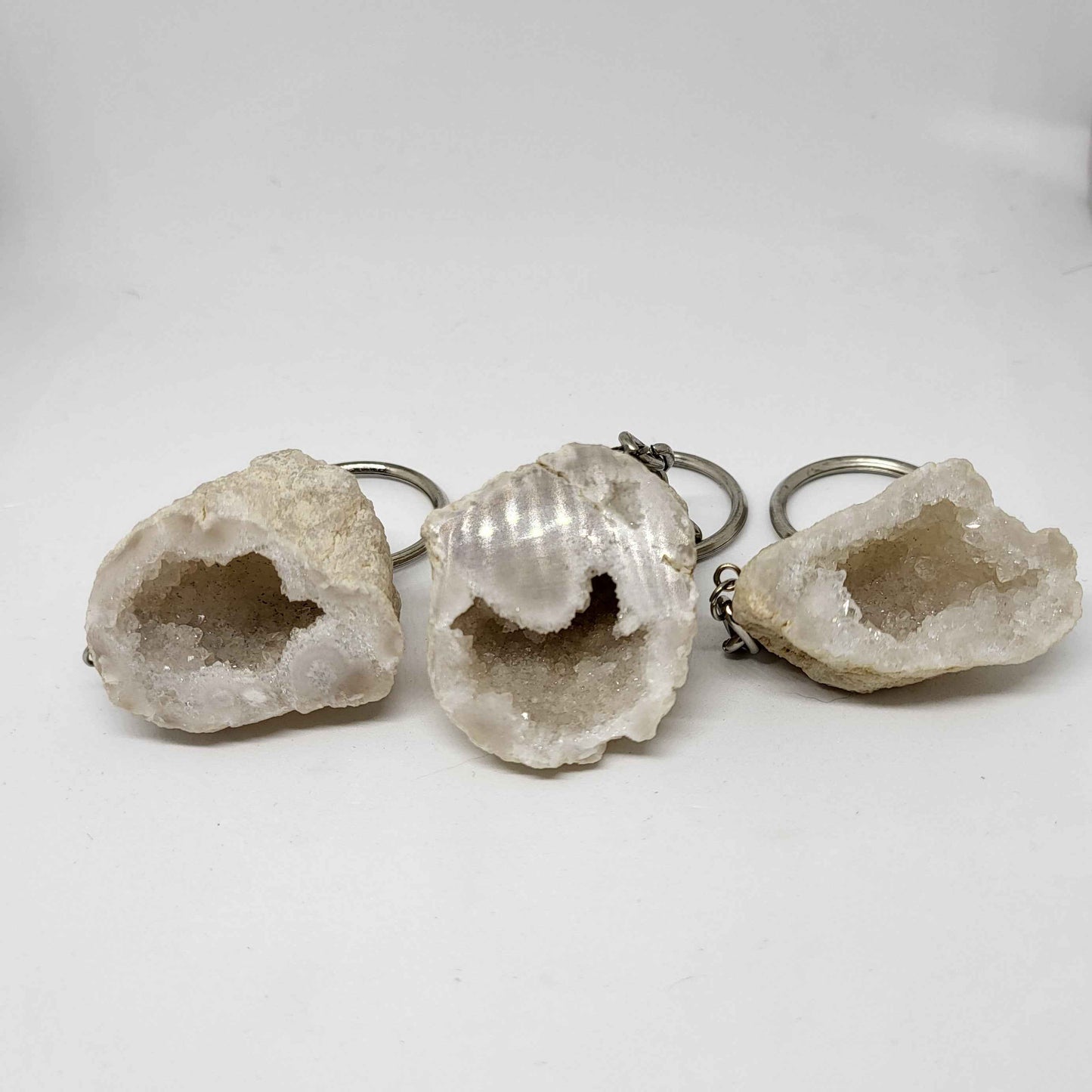 Natural Quartz Geode Keychain - Earth's Connections by Tamara