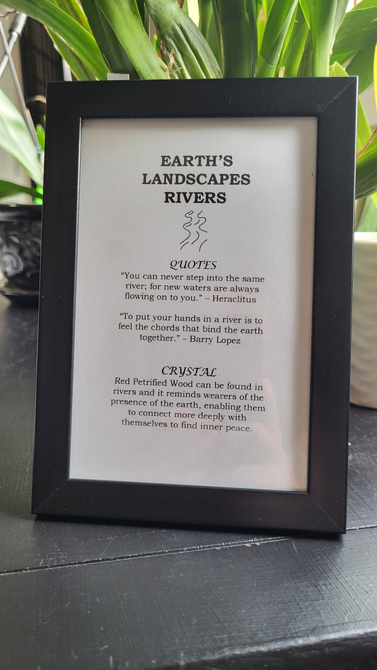 Rivers Picture Frame with Red Petrified Wood for Grounding and Inner Peace