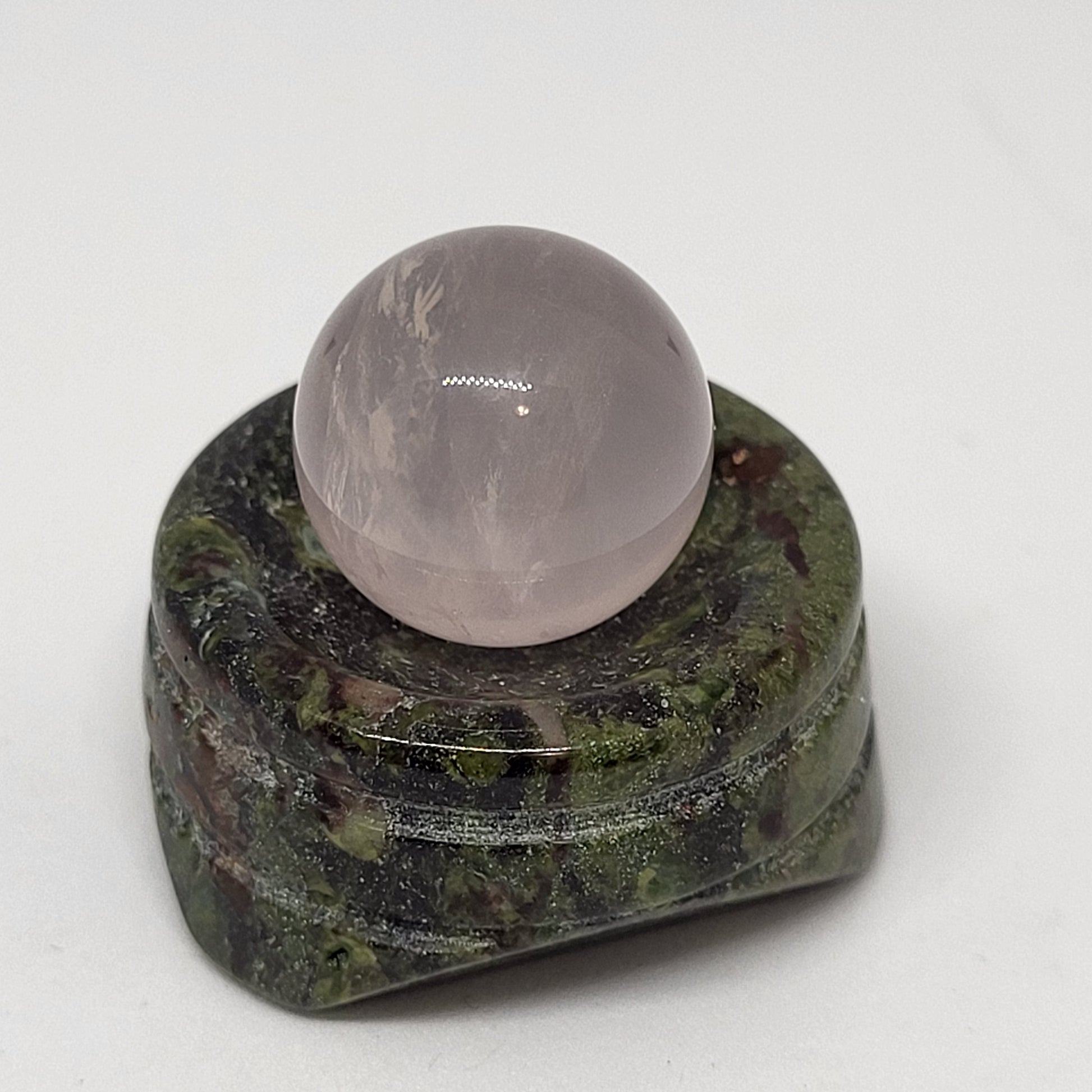 Rose Quartz Crystal Sphere for Emotional Healing and Peace