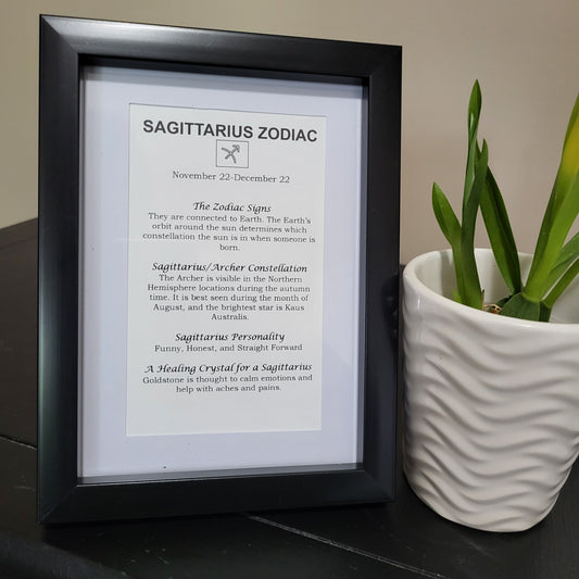 Sagittarius Zodiac Picture Frame with Blue Goldstone for Adventure and Optimism