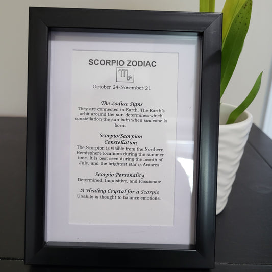  Scorpio Zodiac Picture Frame with Unakite for Transformation and Emotional Balance