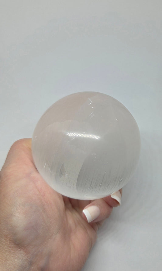 Selenite Sphere for Cleansing and Peace