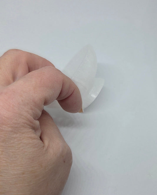 Small White Selenite Bowl with Stand for Crystal Cleansing
