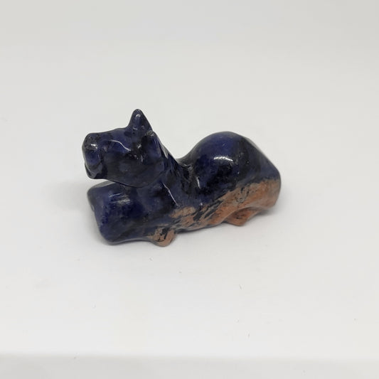 Sodalite Dog Figurine for Communication and Intuition
